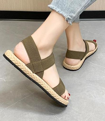 Women's Espadrille Flat Sandals Casual Solid Color Shoes