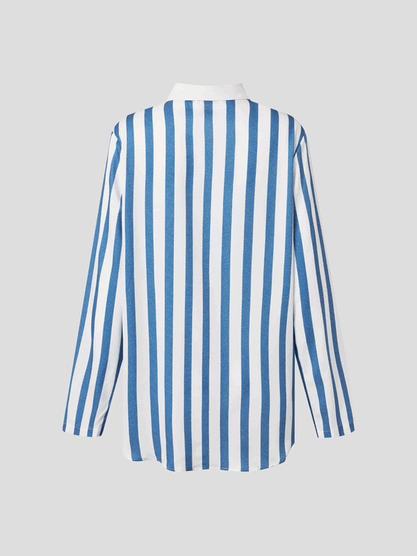 women's Stripes Long Sleeve casual loose shirts