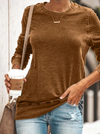 Women Cotton Crew Neck Long Sleeve Plus Size Vintage Casual Shirts & Tops