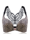 Front Closure Butterfly Embroidery Back Wireless Push Up Bra