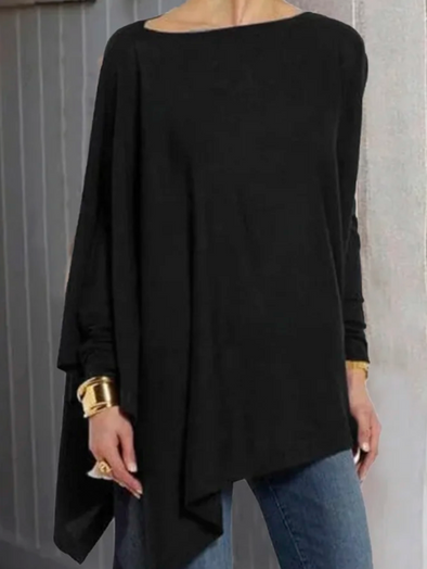 Women Vintage Round Neck Long Sleeve Cotton-Blend T-shirt