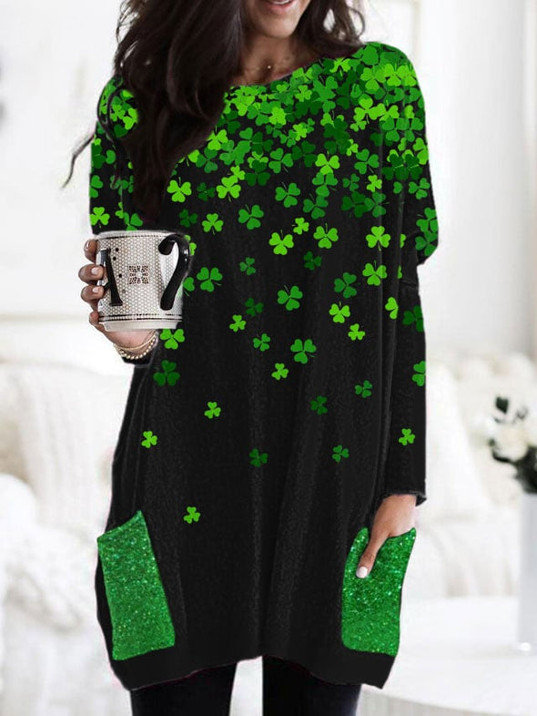 Women's St. Patrick's Day Print Pocket Dress