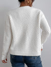 Solid Drop Shoulder Round Neck Sweater