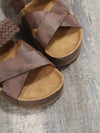 Vacation Wedges Slide Sandals For Women, Braid Detail Criss Cross Sandals