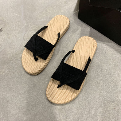 Minimalist Corduroy Thong Sandals