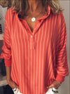 Long Sleeve Casual Stripes Printed Blouses&shirts
