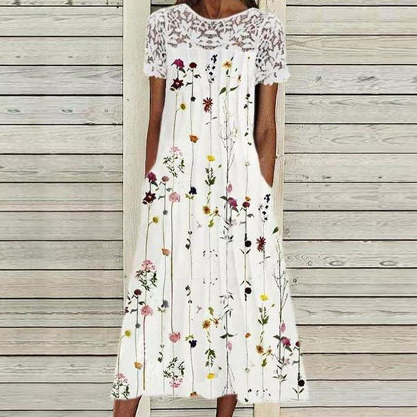 Derandy Wildflower Fantasies White Midi Dress