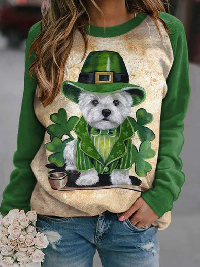 Women's  Dog Print Sweatshirt