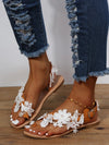 Pure White Flowers New Large Bohemian Flat Sandals