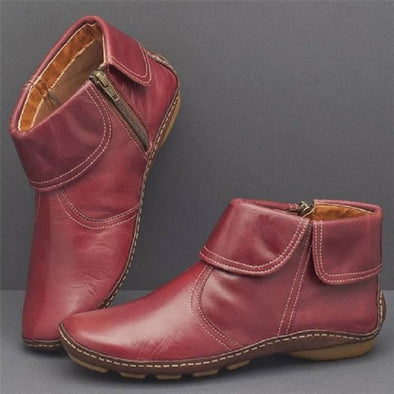 Women Casual Plain All Season Zipper Round Toe Plus Size Rubber Non-Slip Classic Boots Boots