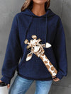 New Fashion Christmas Giraffe Casual Hooded Sweatshirt