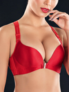 Front Closure Butterfly Embroidery Back Wireless Push Up Bra